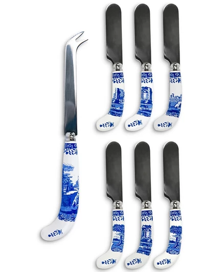 Нож для сыра и 6 шпателей Spode Blue Italian, многоцветный