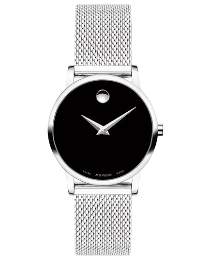 Женские часы Movado Museum Classic 28 мм, стальные, черные