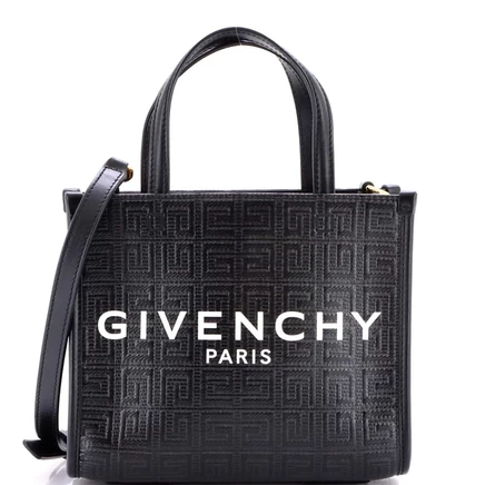 Женская мини-тоут Givenchy G-Tote 4G из тисненого канваса, черная