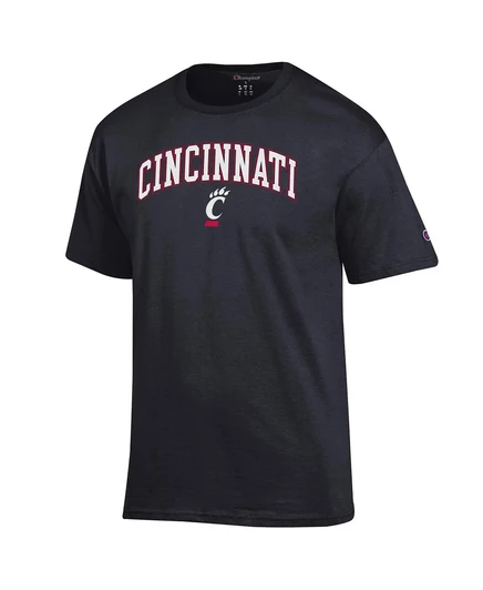Мужская черная футболка Cincinnati Bearcats с логотипом Champion's Black Cincinnati Bearcats black