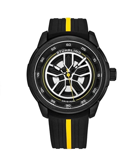 Мужские часы Stuhrling 984 кварцевые, 44 мм, желтые