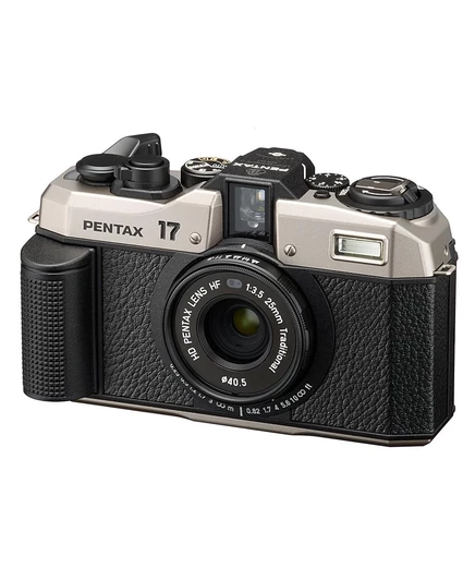 Пленочная полуформатная камера Pentax 17, темно-серебристая
