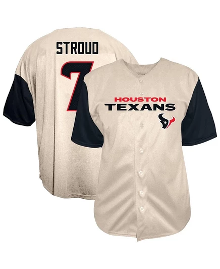 Мужская рубашка Fanatics C.J. Stroud Texans, кремовая