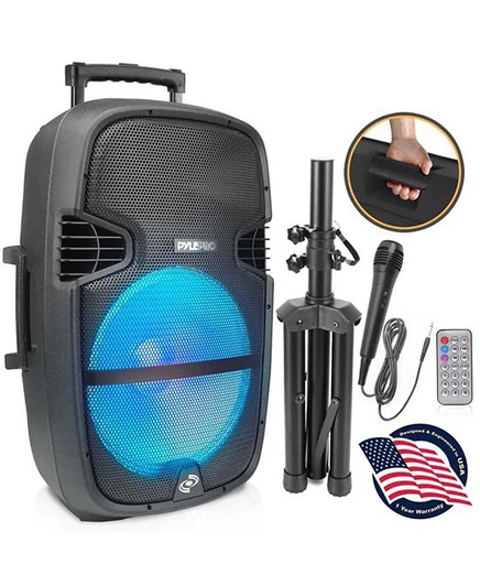 Портативная акустика Pyle 1000 Вт Bluetooth PA, черная