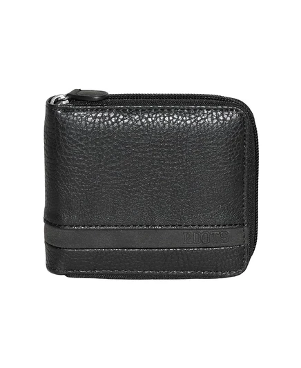 Мужской кошелек ROOTS Men's на молнии с центральным крылом black