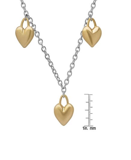 Женское короткое ожерелье Macy's Three Heart, золотистое