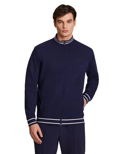 Мужская куртка Reebok Full-Zip с воротником-стойкой, синяя