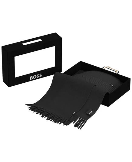 Шапочка и шарф в рубчик Hugo Boss комплект  black
