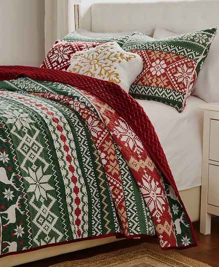 Комплект покрывала Greenland Home, Fair Isle, красный