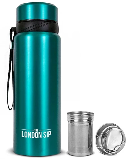Термобутылка London Sip 740 мл с фильтром для чая, синяя