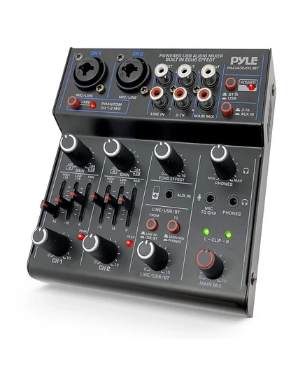Dj-микшер pyle compact bluetooth usb, черный
