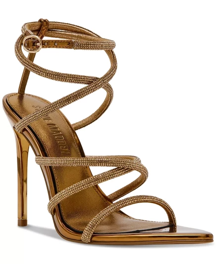 Женские босоножки Steve Madden Strauts с ремешками под платье bronze rhinestone