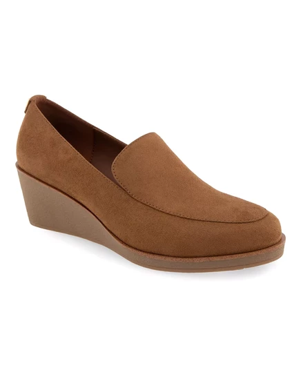  Женские мокасины на танкетке с принтом  brown tobacco faux suede