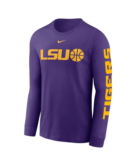 Мужская фиолетовая баскетбольная футболка Nike LSU Tigers Icon с двумя хитами и длинным рукавом от Nike purple