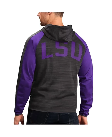 Мужская черная спортивная куртка-толстовка реглан LSU Tigers Neutral Zone с капюшоном на молнии G-III Sports by Carl Banks black