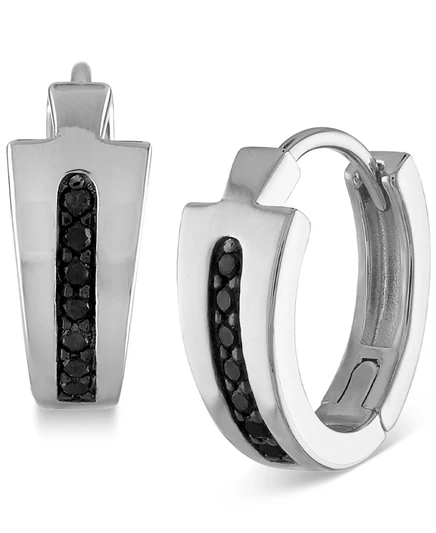 Мужские серьги-кольца Bulova Icon с черными бриллиантами