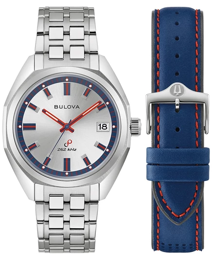 Мужские классические часы-браслет Jet Star из нержавеющей стали Bulova, подарочный набор 40 мм, серебро
