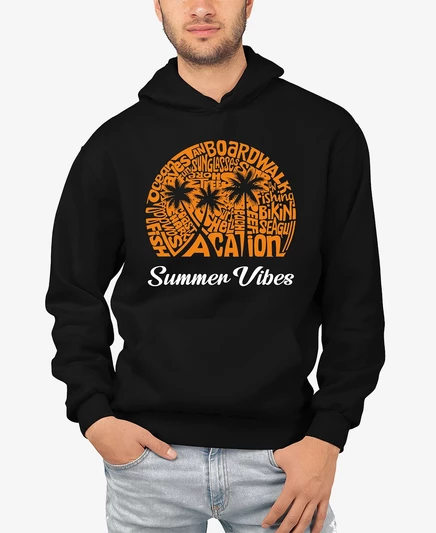 Мужское худи LA Pop Art Summer Vibes «Word Art», черное
