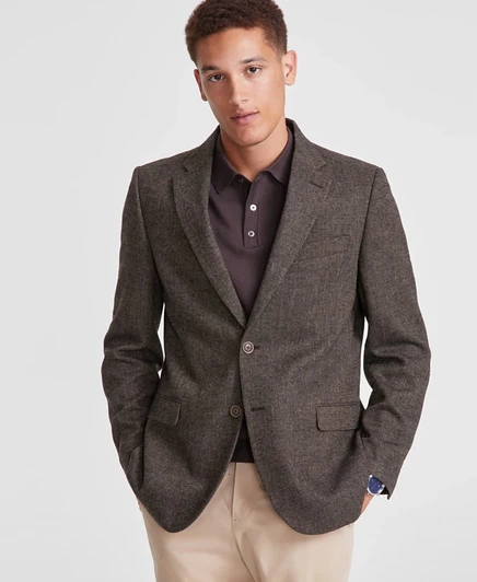 Мужской пиджак Nautica Modern Fit, твид, коричневый