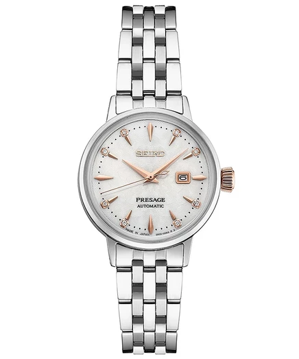 Женские часы Seiko Presage 30 мм с бриллиантами, белые