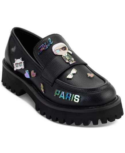 Karl Lagerfeld Paris Женские мокасины-слипоны на плоской подошве blk:black