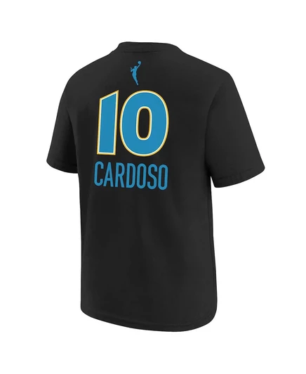Мужская и женская футболка Nike Nike Kamilla Cardoso Black Chicago Sky с именем и номером участника драфта WNBA 2024 года black