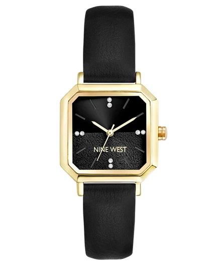Женские кварцевые часы Regency из черной кожи с позолотой, 27 мм black, gold-tone