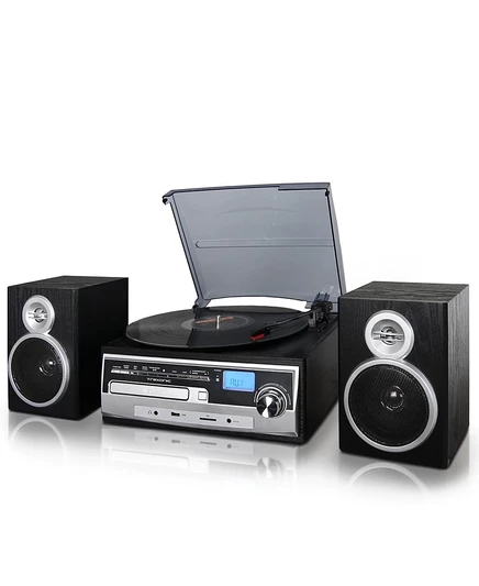 Проигрыватель винила Trexonic 3-скоростной с CD и Bluetooth, черный