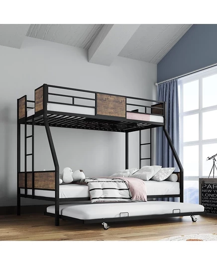 Двухъярусная кровать Streamdale Furniture Twin Over Full с выдвижными ящиками и лестницами
