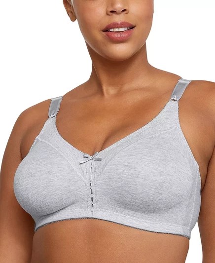  Хлопковый беспроводной бюстгальтер с двойной поддержкой Cool Comfort 3036 heather grey
