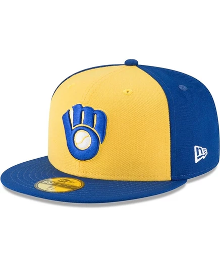 Мужская кепка New Era 59FIFTY Milwaukee Brewers, жёлтая
