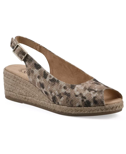  Женские босоножки на танкетке из кукурузной эспадрильи natural metallic leopard fabric