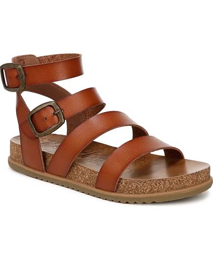  Модные женские босоножки на платформе с ремешками scotch brown faux leather