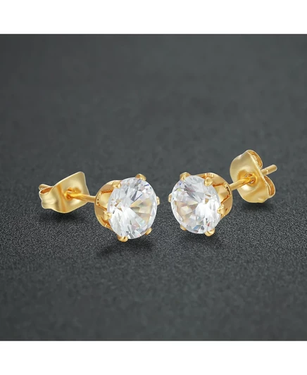 Серьги-гвоздики STEELTIME из нержавеющей стали с позолотой 18 карат микрон gold-plated