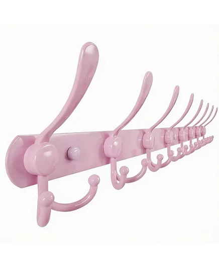 Настенная вешалка YIGII 29.5″ с 8 тройными крючками, розовая