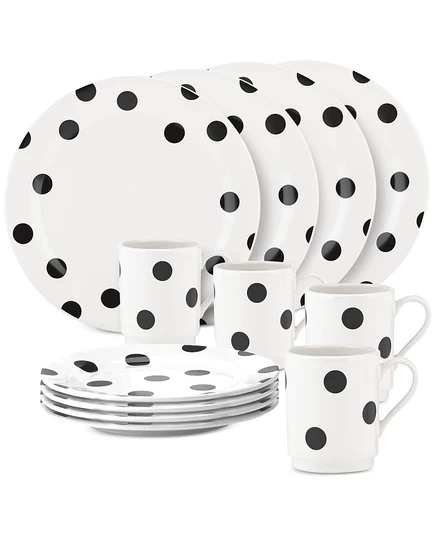 Сервиз kate spade new york Deco Dot, 12 предметов, белый