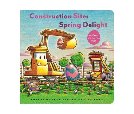 Картонная книга Construction Site: Spring Delight, пасхальная, белая