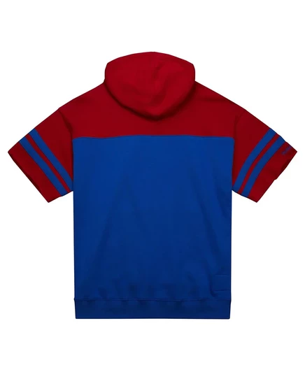 Мужская толстовка-пуловер с коротким рукавом Mitchell & Ness Royal New York Giants Off Field с винтажным логотипом и капюшоном royal
