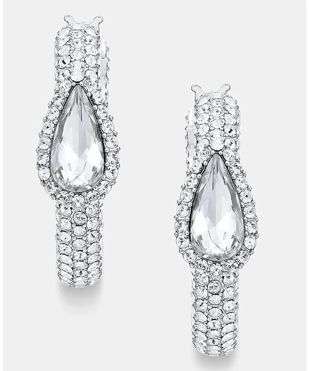 Серьги-кольца Givenchy с подвесками-грушами, белые