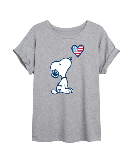 Женская футболка Hybrid Apparel Snoopy оверсайз, серая