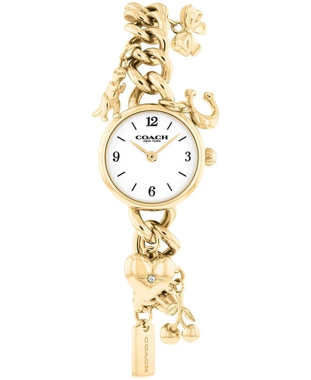Женские часы-браслет COACH с подвесками из нержавеющей стали Iris Gold-Tone, 22,5 мм, золото