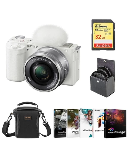 Фотоаппарат Sony ZV-E10 с объективом 16–50 мм, белый