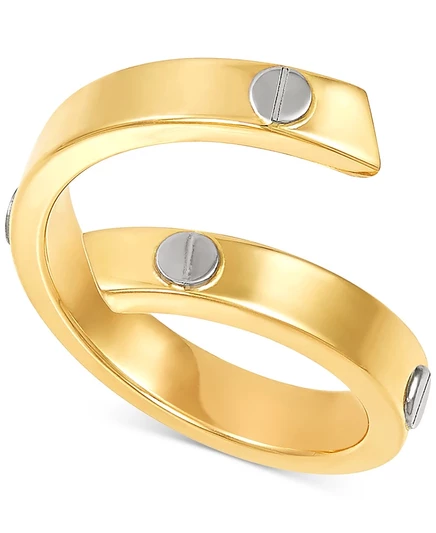 Кольцо Italian Gold Rivet Coil 10k, двухцветное
