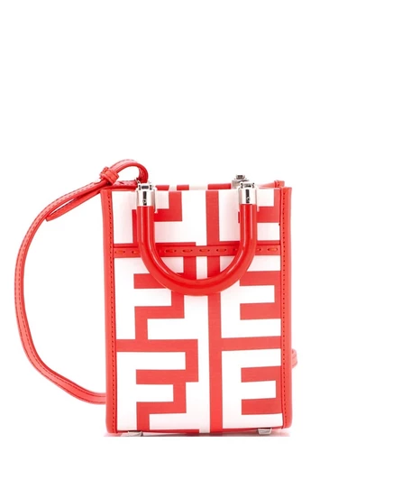 Женская сумка Pre-Owned Fendi Mini x Marc Jacobs шоппер кожаная, красная