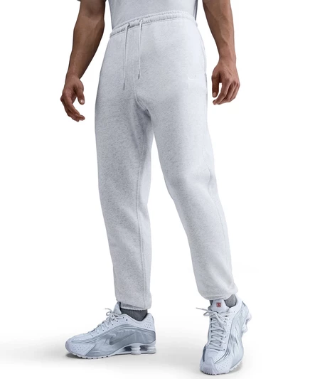 Мужские спортивные брюки из матового флиса с манжетами и логотипом gray heather/lt smoke gray/white