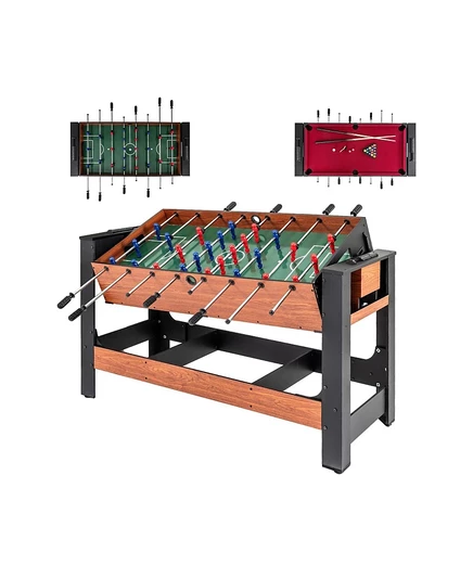 Игровой стол Mecale 2 в 1 (футбол и бильярд), коричневый