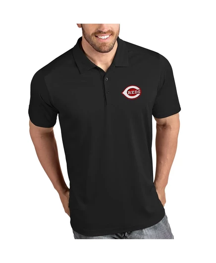 Мужское поло Antigua Cincinnati Reds Tribute, черное