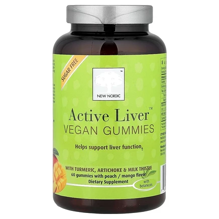 БАД New Nordic Active Liver Gummies, вкус персик‑манго