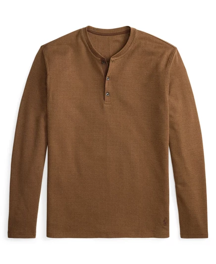 Мужская ночная рубашка Henley в елочку с длинным рукавом american brown