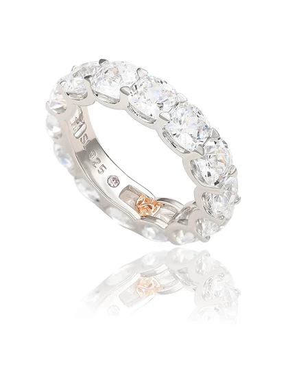 Кольцо Suzy Levian из серебра с белыми циркониями, серебристое